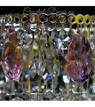 Люстра хрустальная Ромашка розовая